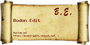 Bodon Edit névjegykártya